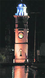 Clock Tower looks picturesque following heavy rain in Ludhiana on Friday night