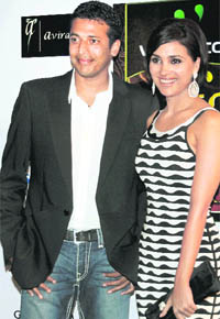 Bollywood actor Lara Dutta along with Tennis player Mahesh Bhupathi at the IIFA Foundation Fashion Rocks in Colombo.