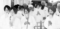 An ardas being performed at Akal Takht to mark the 26th anniversary of Operation Bluestar in Amritsar