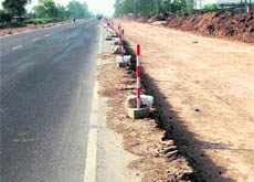 A portion of the NH 21 Kurali-Kiratpur Sahib stretch that is undergoing widening.