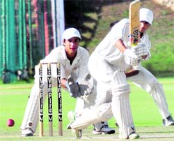 Players in action during the inaugural match of the Punjab State Inter-District U-19 Tournament at the Sector 16 Cricket Stadium in Chandigarh on Wednesday