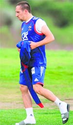 Frances Franck Ribery during a training session.
