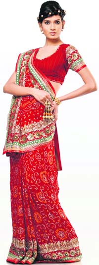 A bandhej sari