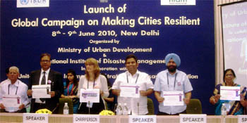 Mayor Baljit Singh Bir Behman during the launch of a campaign to make cities resilient, in New Delhi.