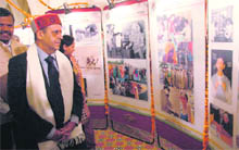 Chief Election Commissioner Navin B. Chawla at an exhibition organised to mark the diamond jubilee of the ECI at Gaiety Theatre in Shimla