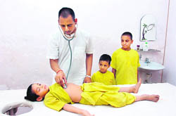 Dr Madhu Priya Das at his clinic in Udhampur.