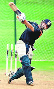 Gautam Gambhir practices at the MAC Stadium in Chennai on Saturday.  PTI