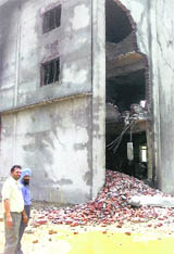 The factory that was gutted in Samrala on Tuesday.