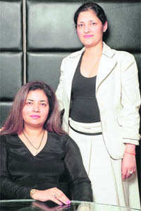 Monica (seated) and Sonica Malhotra Kandhari
