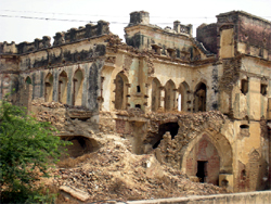 A view of the crumbling structure of the Phul fort located in Bathinda district
