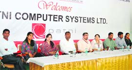 Company officials at a placement camp at Graphic Era University in Dehradun on Sunday.
