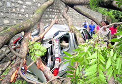 Another damaged car parked on 