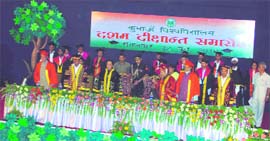 Governor Margaret Alva at the convocation of Kumaon University in Almora on Tuesday.
