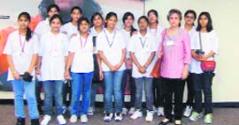A group of students from Unison School, Dehradun, that went to NASA in the US.