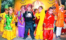 Tinytots of St Soldier Divine Public School dance at a summer camp.