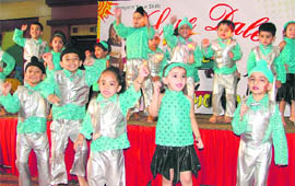 Tiny tots of Love Dale perform during the concluding day of the summer camp in Ludhiana on Wednesday. 