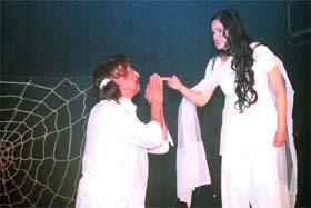 Shakti Kapoor and Padmini Kolhapure enact a play, Aasman Se Gire Khajoor Pe Atke, in Jalandhar