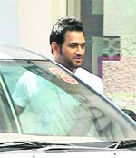 Indian cricket team captain MS Dhoni arrives to attend the BCCI's selection committee meeting in Chennai on Saturday