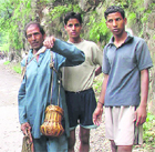 Villagers prepare for the fishing festival of Garhwal known as Maund near Mussoorie. 