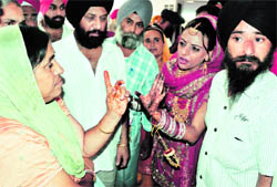 Jaspreet Kaur, the bride, argues with the grooms mother
