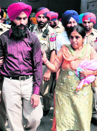 The groom and his mother in police custody in Ludhiana on Sunday