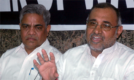 BJP MP Avinash Rai Khanna interacts with media in Bathinda on Monday.