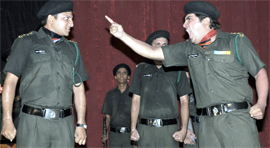 The Sparsh artistes staging a play Court Marshal in Abohar on Sunday night.