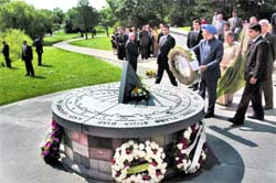 PM Manmohan Singh along with his wife Gursharan Kaur pay respects to victims of the 1985 Kanishka bombing at the Air India Memorial in Toronto on Monday. 