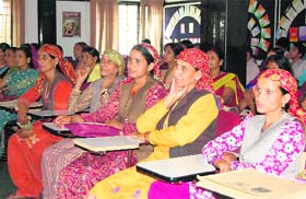 Elected village panchayat women members participate in a training programme held at RLEK in Dehradun