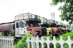 Vehicles standing in a park near the GT road outside the Mandi Gobindgarh police station in Fatehgarh Sahib district