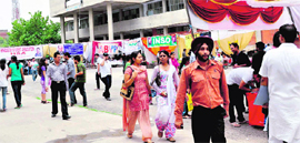 Help desks set up by student organisations to guide freshers at Panjab University have become popular
