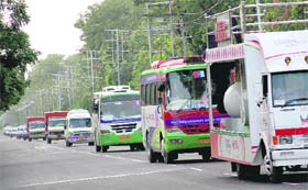 The carvan of Queen’s Baton Relay in Chandigarh