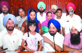 Lok Bhalai Party President Balwant Singh Ramoowalia addresses media in Jalandhar on Friday. 