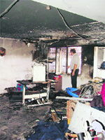 The shop where a fire broke out in Ludhiana 