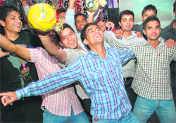 Winners of the 47th Junior National Football Tournament in a jubilant mood at a function in Chandigarh 