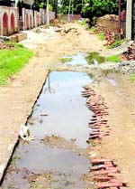 A broken road in Professor Colony, Ludhiana
