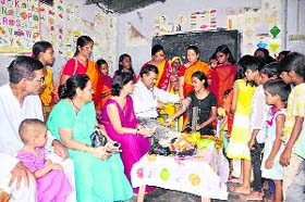 Visitors get free check up at a health camp in Haridwar
