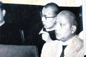 Young Dalai Lama (in specs) watches a film at Rialto Cinema in Mussoorie