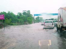 The submerged Kharar-Chandigarh stretch of National Highway-21. 