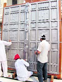 The Darshani Deodi doors at the Golden Temple