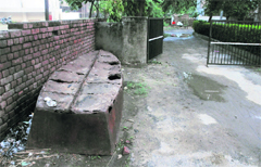 A government boat, meant for relief work, lying in a poor state at mini-secretariat in Ludhiana.