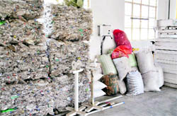 A view of the plastic waste densification plant set up at Haldwan