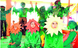 Students of Roorkee Public School stage a play on Friday