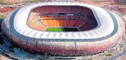 The Soccer City Stadium near Soweto, outside Johannesburg, that will host the final of the World Cup between the Netherlands and Spain on Sunday.
