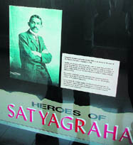 A photo tribute to Mahatma Gandhi at the Top of Africa in Johannesburg