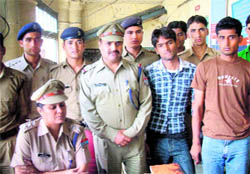 CO, Mussoorie, Shweta Chaubey and the team with accused in a stabbing case in Mussoorie on Sunday