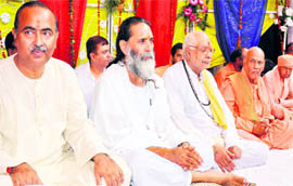 Saints participate in the 103rd Yagyotsav of the Har Milap Bhawan in Haridwar 