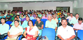 The audience at a function of ICFAI University in Dehradun on Monday
