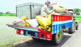 A villager of Farai leaves with his belongings.
