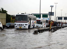A file photo of waterlogged Hero Honda Chowk in Gurgaon